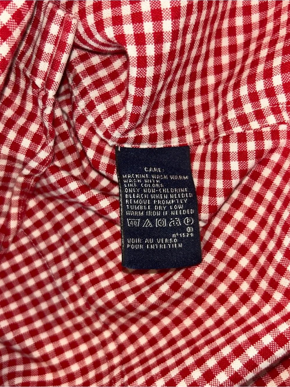 Ralph Lauren Red and White Gingham Button-Down Shirt